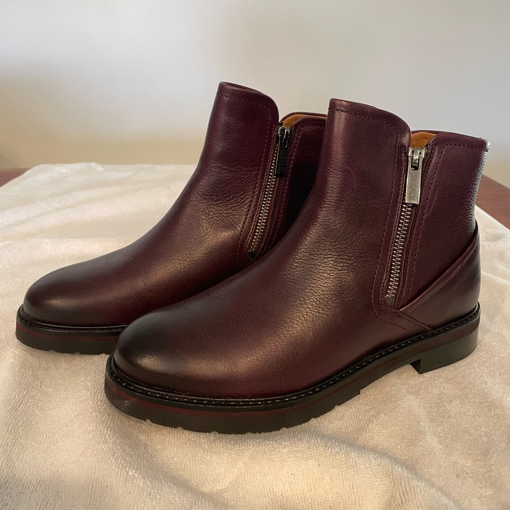 Samuel Hubbard Double Zip Leather Ankle Boot - size 6.5